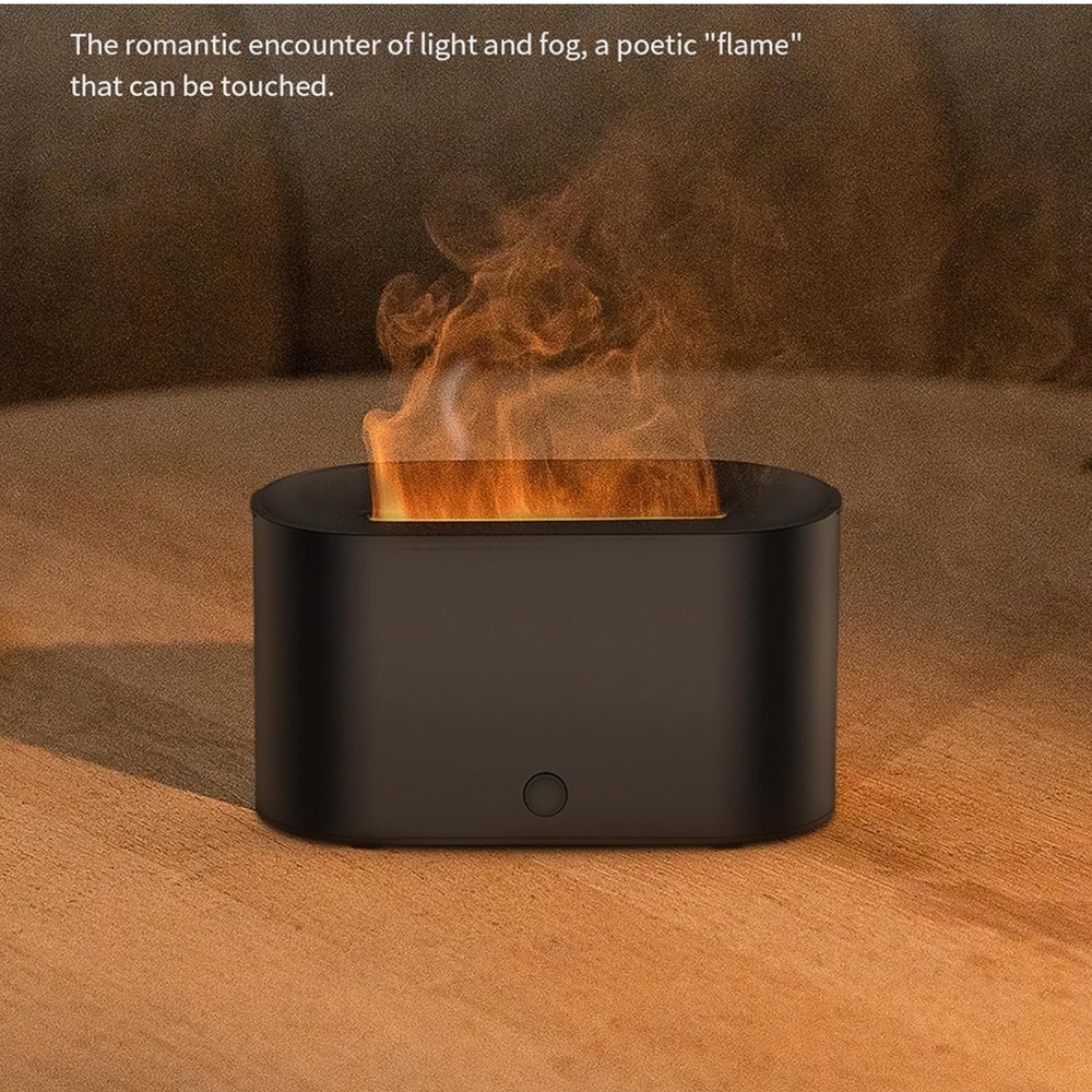 Flame Aromatherapy Diffuser Humidifier in Black - Picture 4 of 8